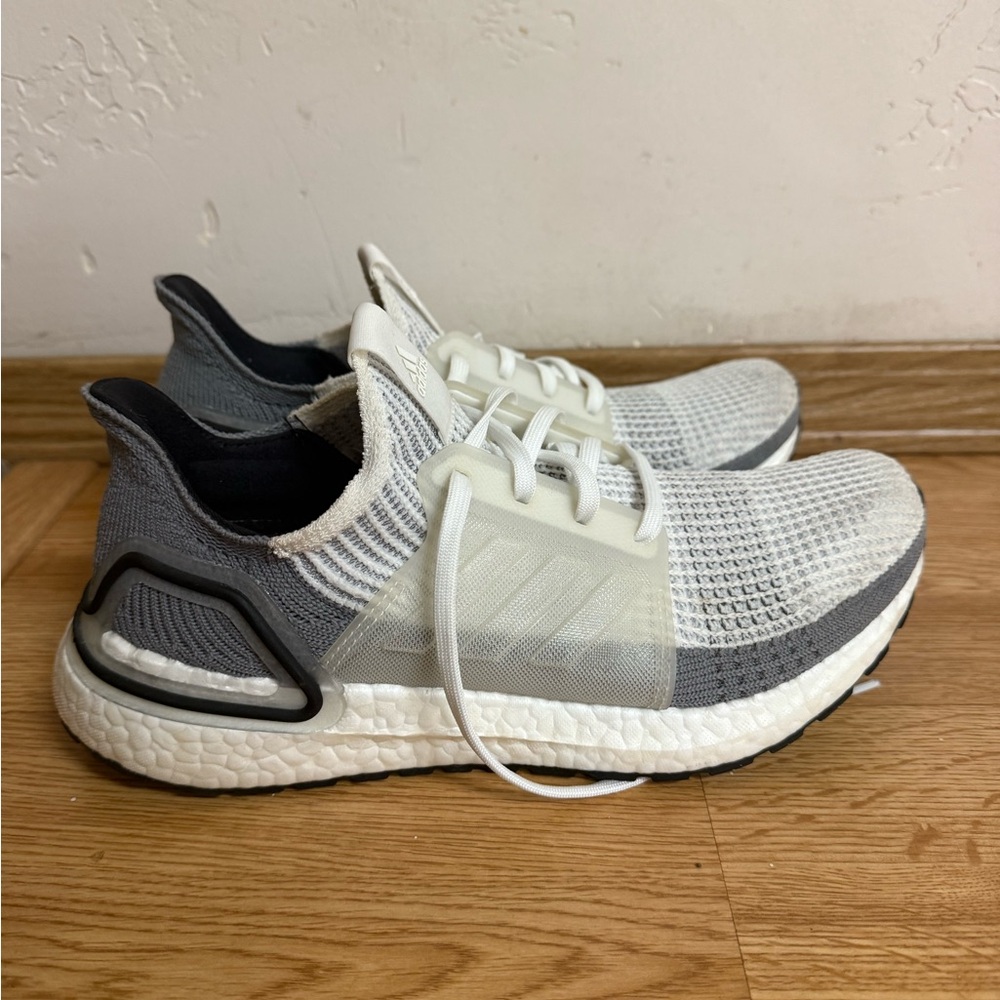 Adidas White and Gray Ultraboost Shoes 2019
